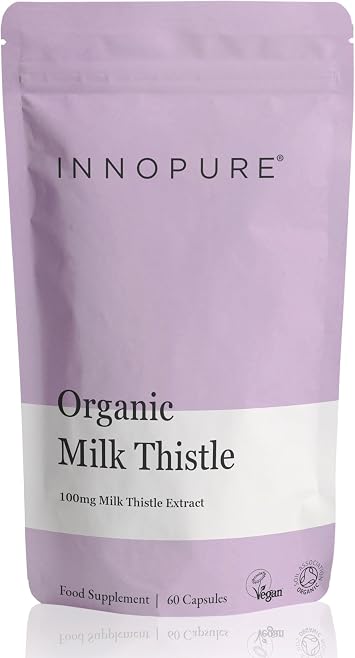 INNOPURE Organic Milk Thistle Supplement 100mg, 60 Capsules | Soil Association Certified, 80% Silymarin, Made in the UK