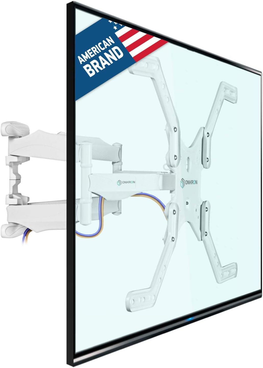 ONKRON TV Wall Mount Bracket Full Motion Articulating Arm 32" - 70 Inch Flat Screens up to 40 kg Tilt Swivel VESA up to 600 x 400 mm M5L White