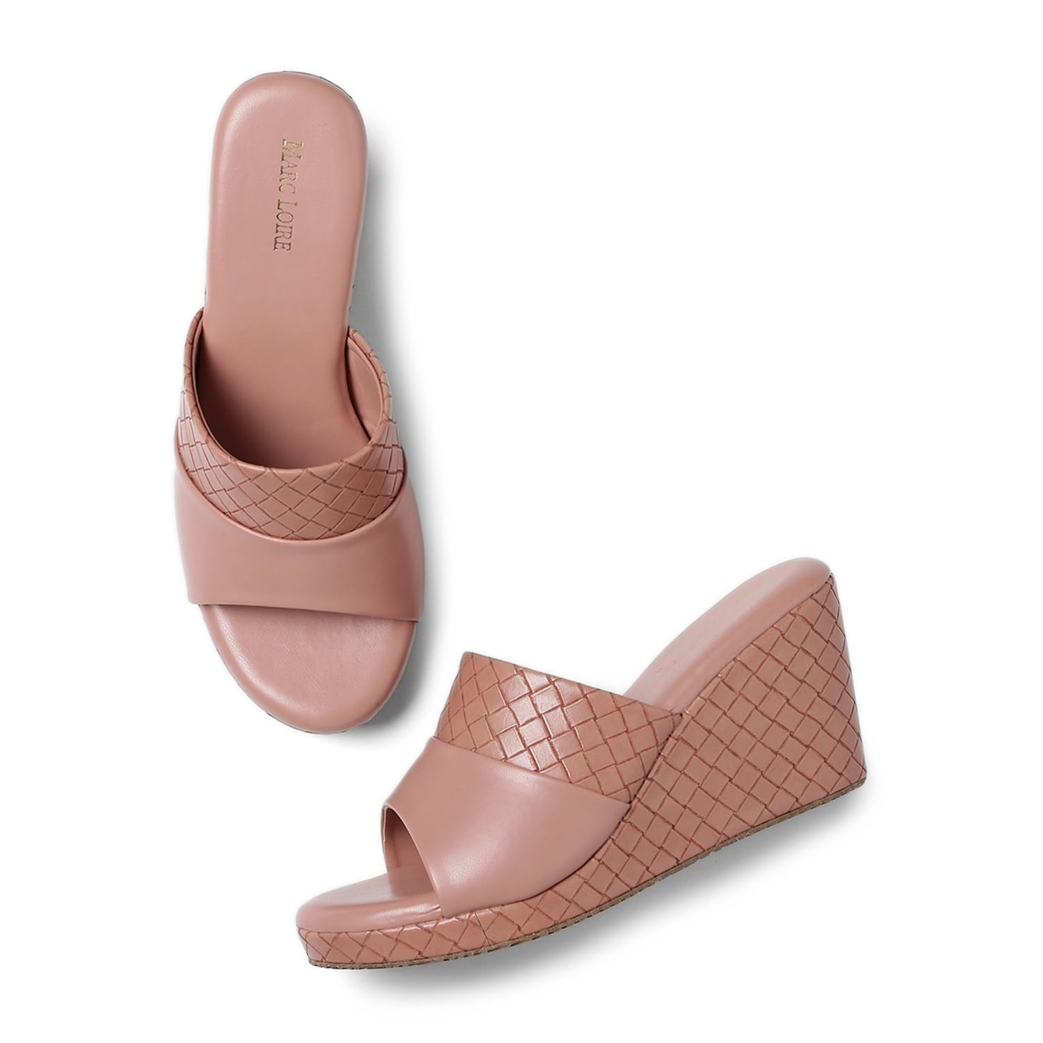 Marc Loire Womens Soft Cofortable Open Toe Wedges Sandals (Nude, numeric_8) (B0CFHL29YQ) Amazon Price History, Amazon Price Tracker