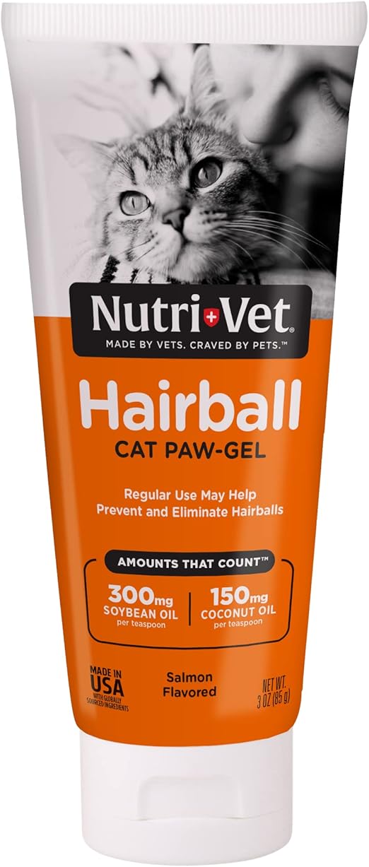 NutriVet Hairball Paw Gel for Cats Salmon Flavored Gel