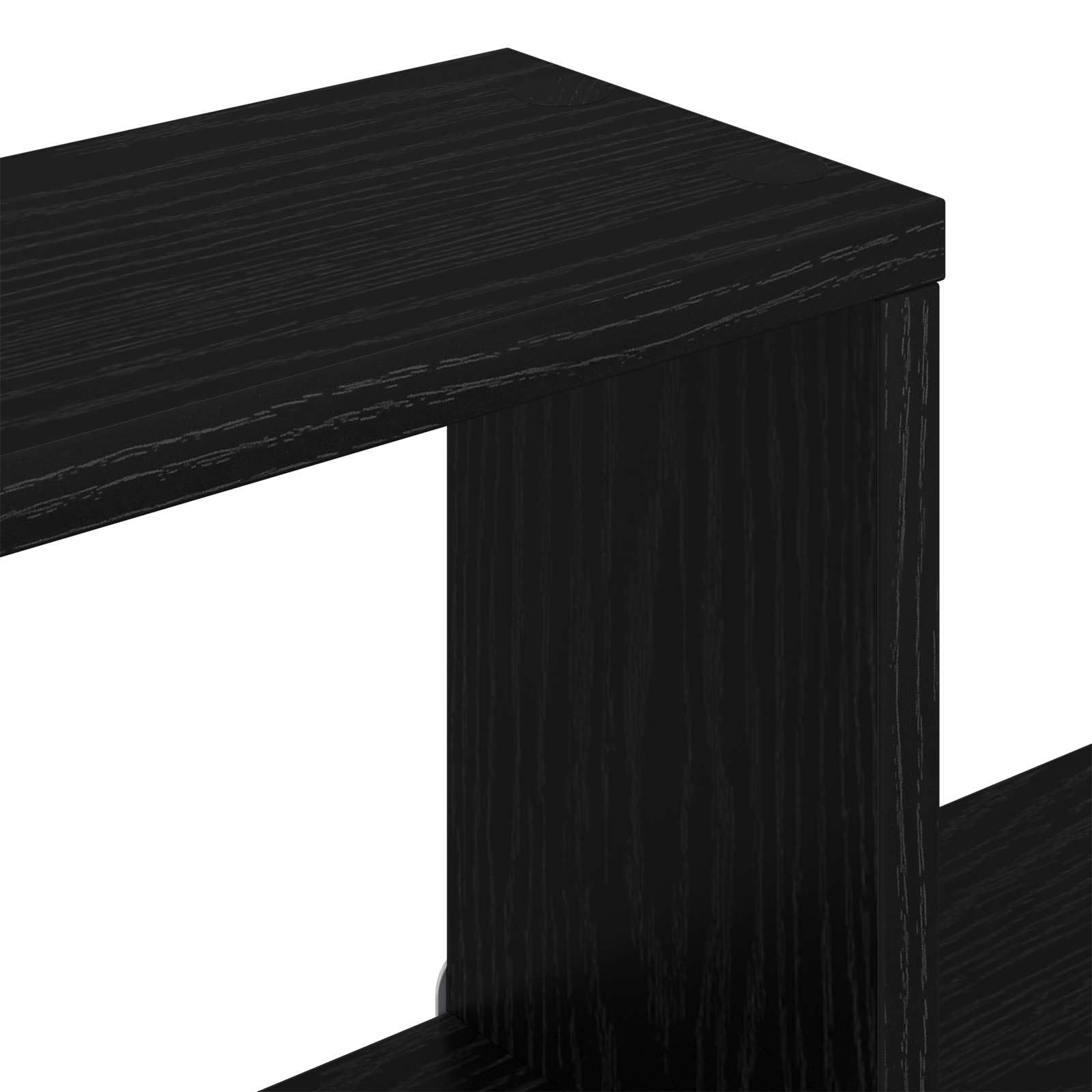Wandregal Wandhalterung Schwarz aus Holzwerkstoff 91,5 x 15 x 76 cm rechteckig platzsparend mit viel Stauraum für Wohnzimmer Schlafzimmer Büro und Küche modern vielseitig