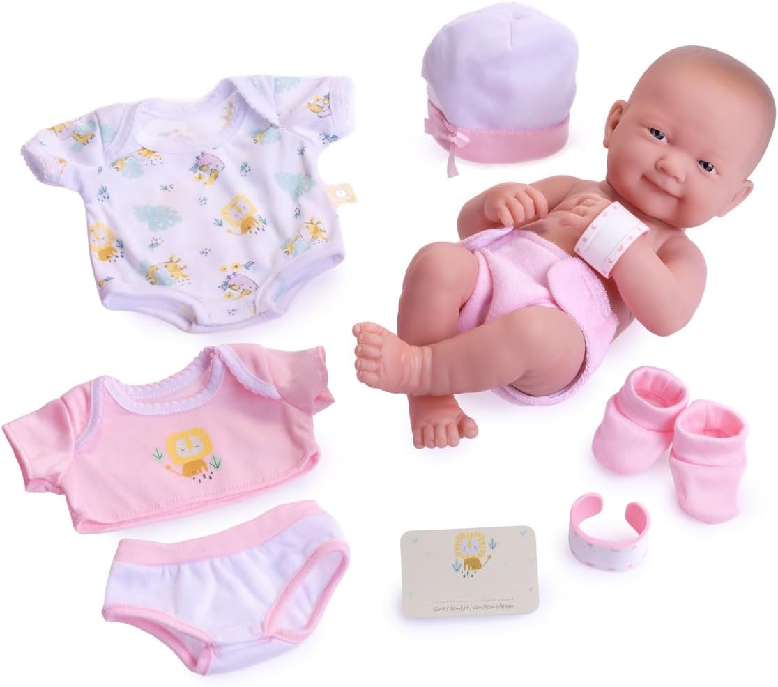 JC Toys Plastic La Newborn (Pink), Baby Doll, Plastic