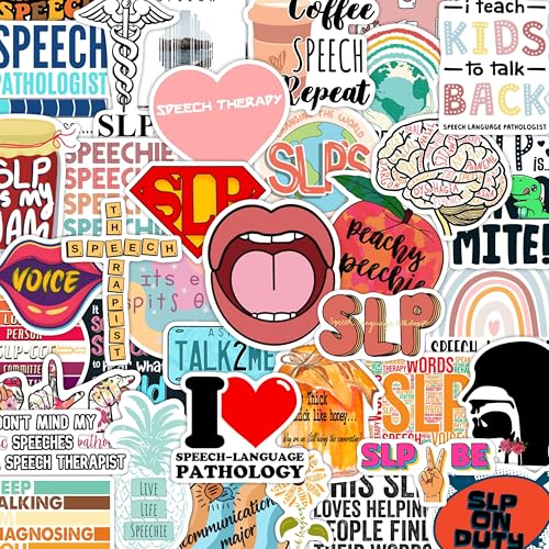BulbaCraft 100 Pcs Funny SLP Stickers, Speech Therapy Stickers for Water Bottles & Laptops, Speech...