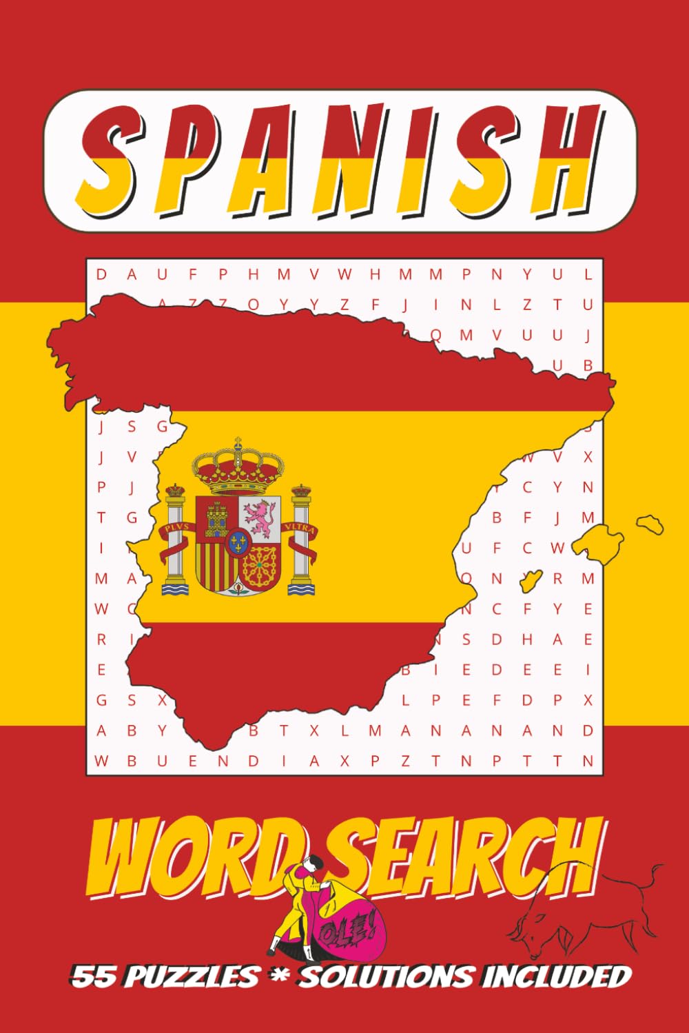 Spanish Word Search Puzzle Book: Easy to Read Print | 6x9 inches | 55 Puzzles | Solutions Included