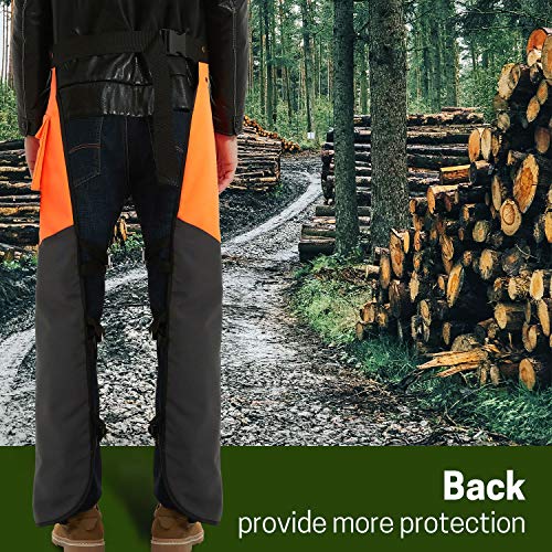 Chainsaw Chaps Apron Wrap 8-layer for Men/Women Loggers Forest Workers Protective Chain Saw Pants Adjustable - Thumbnail 5