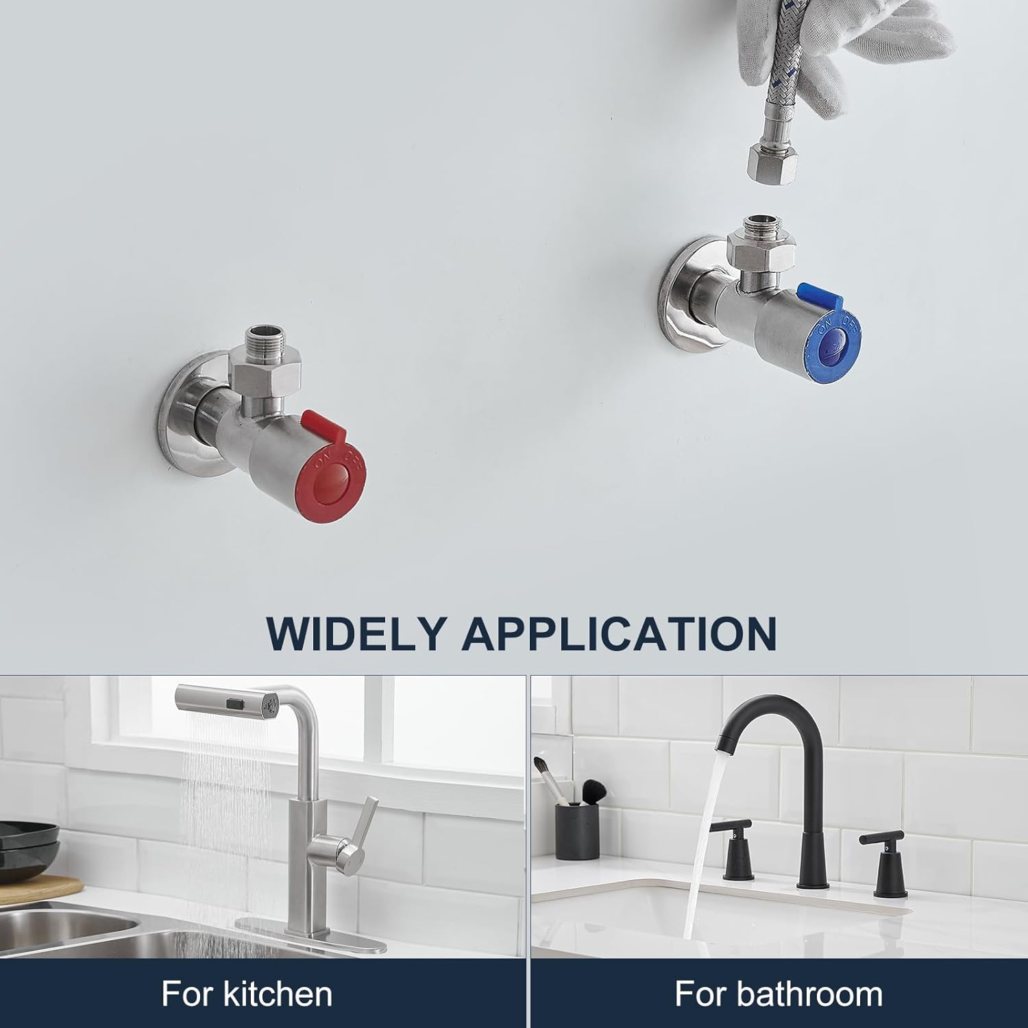 Faucet Hose Adapter, Water Hose Adapter G1/2 Female to G3/8 Male Reducer Adapter, Brass Kitchen/Bathroom Faucet Pipe Fitting, Connector Faucet Supply Line Adapter 2 Pieces