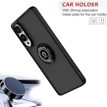 ILING Case for Xiaomi POCO X7 Pro 5G, Ultra-thin Translucent Matte Frosted PC Hard Back Cover, Soft Silicone TPU Bumper Shockproof Protective Case with Ring Kickstand (Dark Green)