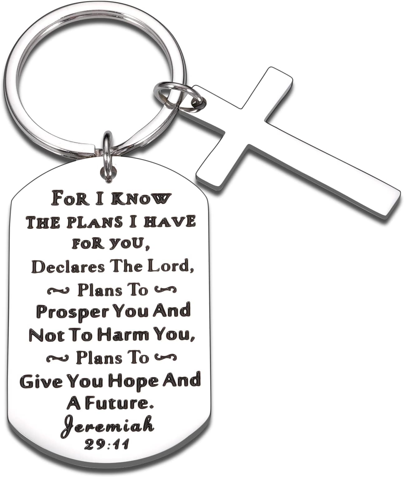 KINMES Christian Keychain Gifts for Men Women Religious Bible Verse Gifts Cross Key chain Inspirational Catholic Gift Jeremiah 29:11 Keychain Easter Baptism Communion Faith Serenity Prayer Gift