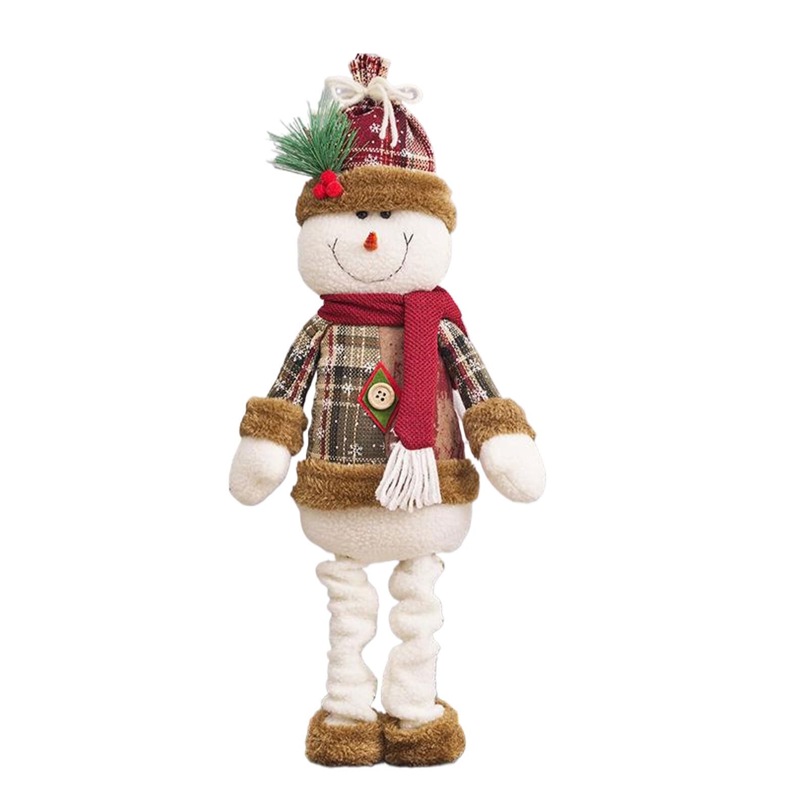 Muñecos de Peluche navideños para decoración Festiva del hogar, Franela de Oficina, Decoraciones navideñas Hechas a Mano, muñecos de pie Redondos, muñeco de Nieve de Navidad