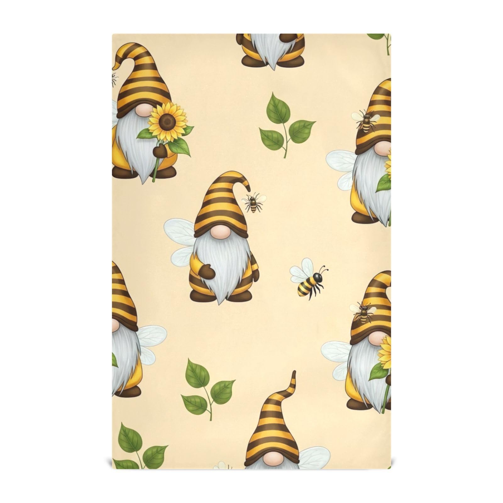 Torchons de cuisine nains et abeilles pour une décoration de table