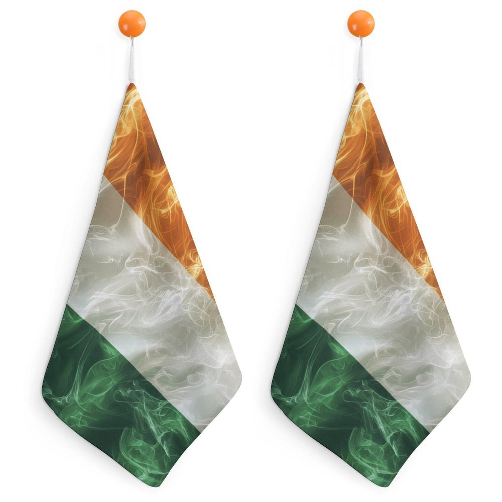 TXFBTRFSA Ireland Irish Flag Hand Towels with Hanging Loop Kitchen Towel Handkerchiefs Cleaning Cloths