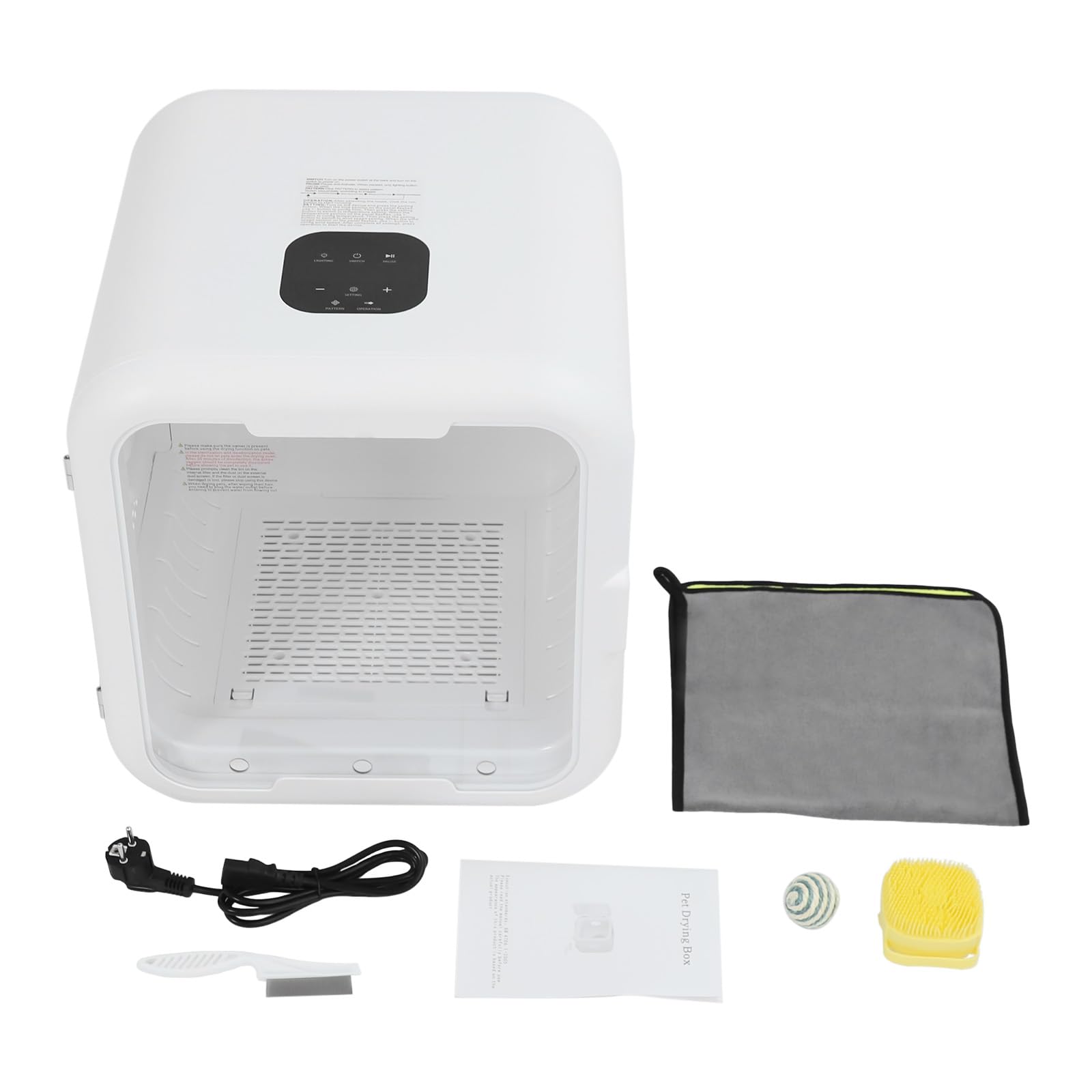 Asciugatrice automatica per animali domestici, 800 W, 22-45 °C, timer 10