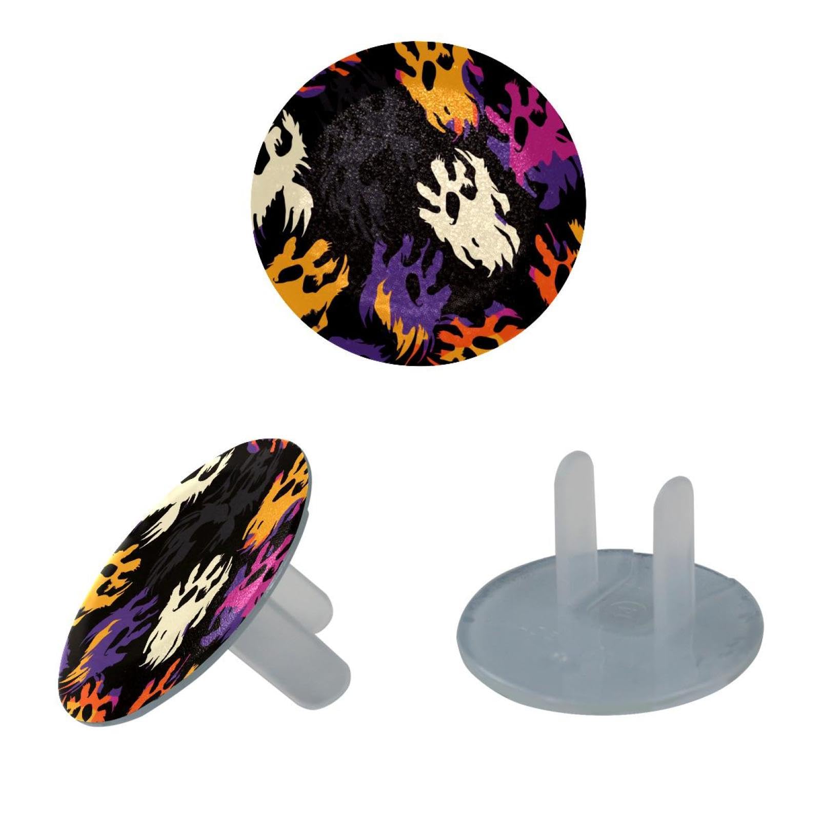 12 PCS Baby Child Proofing Outlet Covers, Abstract Dog Cat Paw Prints Electrical Safety Socket Protection Caps for 2-Prong Power Wall Plate, Safety Plugs Protector Guard