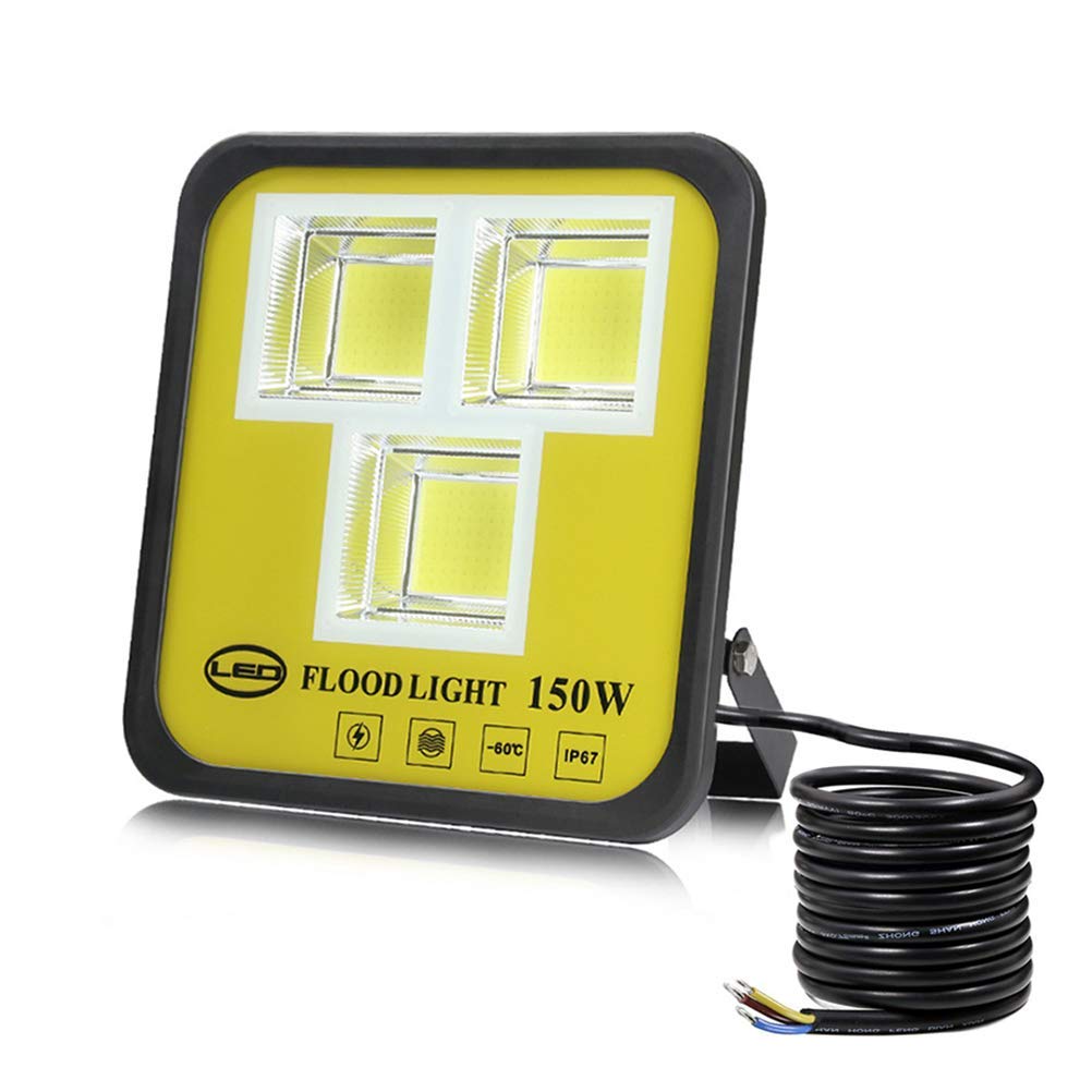 YTBHSHXZ Outdoor Lights， 6000K Daylight White with 2m Cable, 4000-24000lm, IP67 for Garden Yard Garage Patio(150w)