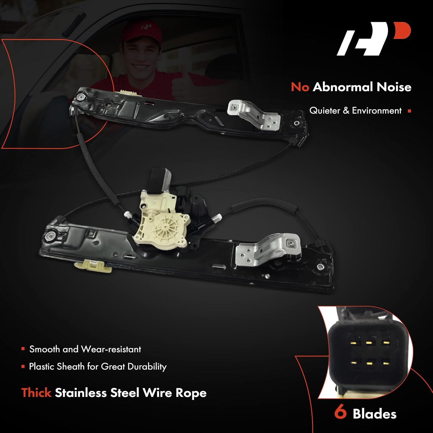 A-Premium Power Window Regulator with Motor Rear Passenger Side Compatible with Jaguar XF 2016-2023