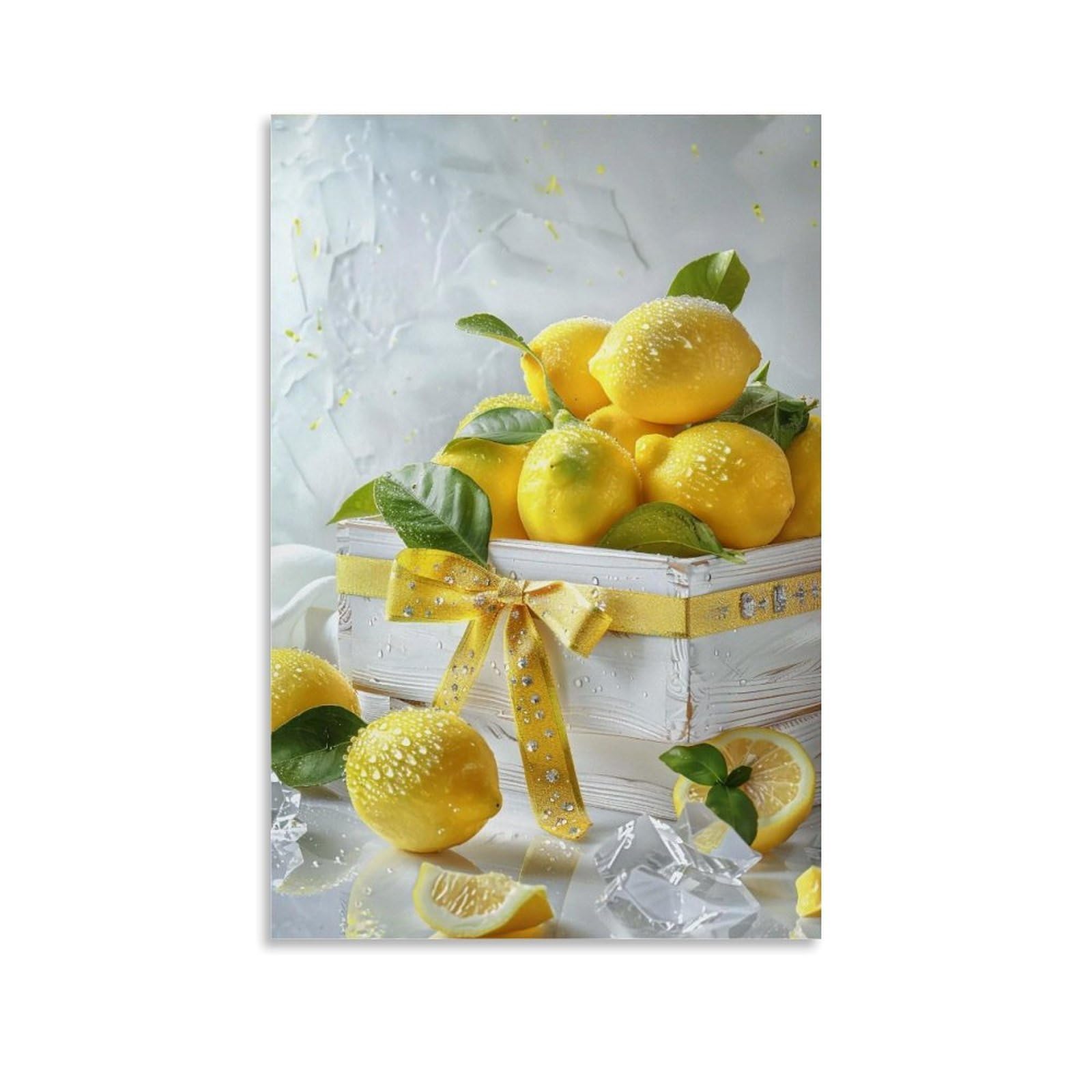 HUERYRYHY Nostalgic Dewy Lemon Fresh 03 Poster Wall Art Canvas Vintage Aesthetic Painting Decor for Rooms 20x30inch Unframe-style