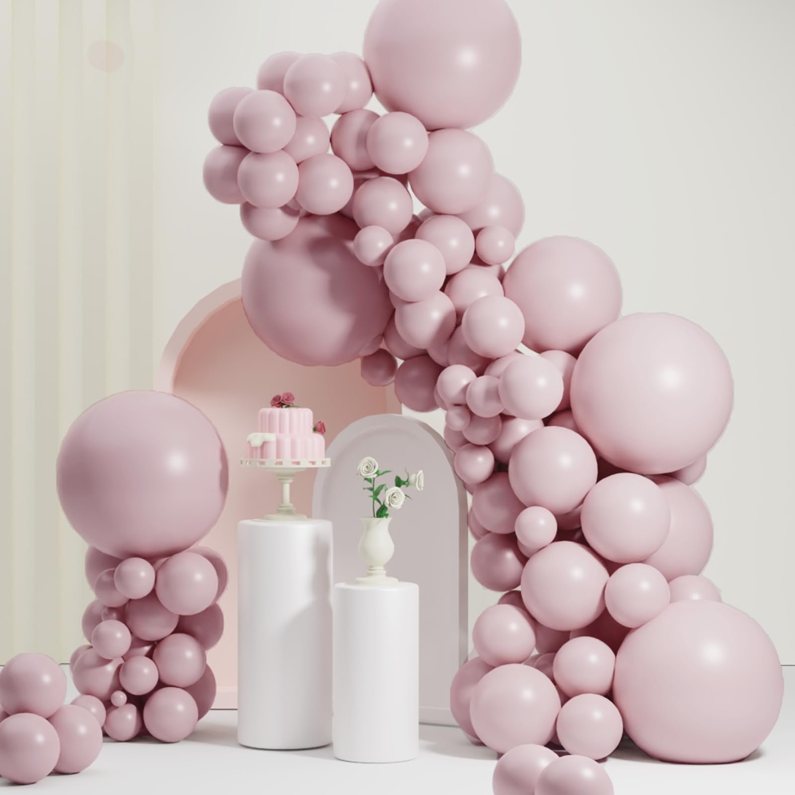 Dusty Pink Balloons, Scmdoti Pale Pink Balloons Different Sizes 18 12 10 5 Inches, Pink Balloon Garland Arch for Birthday Baby Shower Wedding