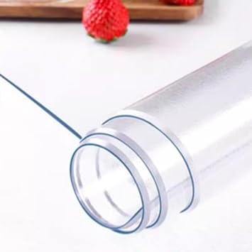 Clear PVC Table Cover Protector,55x55 15x23 31x47 39x59 Clear Frosted Desk Protector Mat,Anti-Hot Mat Tablecloth,for Coffee Table,Dining Table,Writing Desk,1/1.5/2mm Thickness  Color