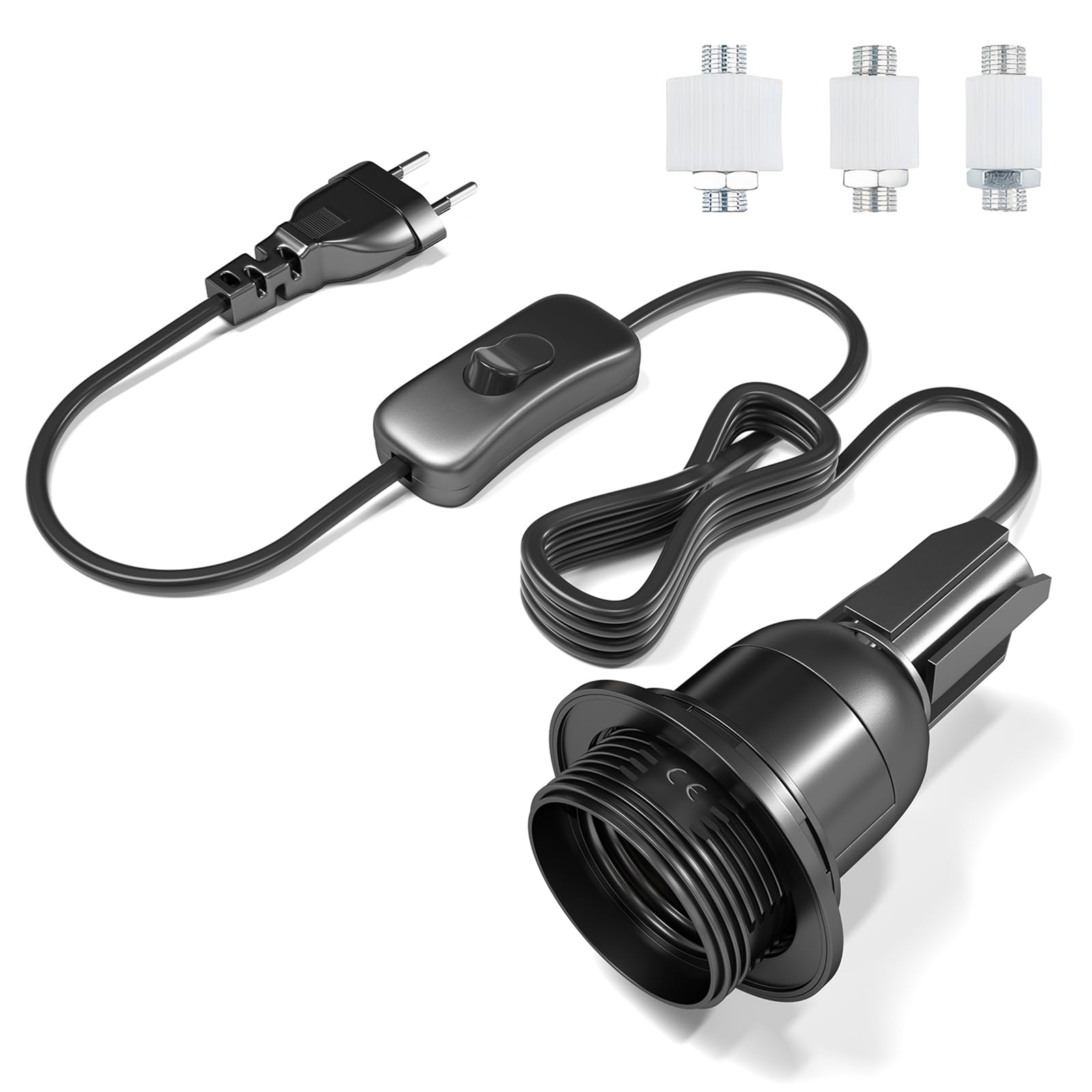 BrightArk DIY lamphouder lamp rewire kit 8 ft kabel lamp onderdelen E27 lampfitting vervanging, antieke messing lamp reparatie onderdelen maken een lamp kit voor tafellampen, doe-het-zelf lampkits te