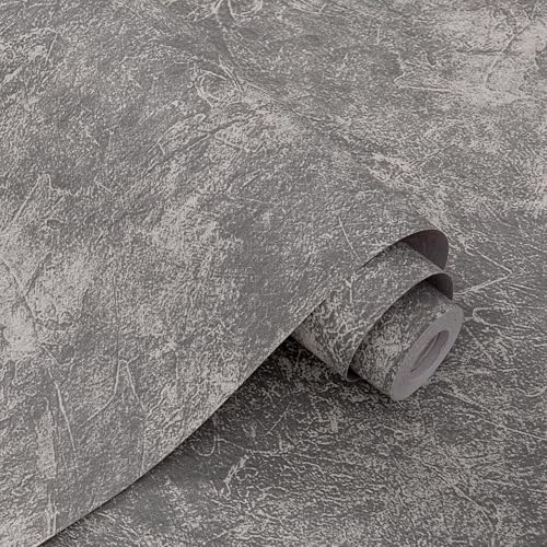 壁紙 シール コンクリート調 幅44cmx10m リメイクシート 剥がせる おしゃれ キッチン 防水 賃貸 大理石 厚手 浴室 (コンクリート調 グレー)