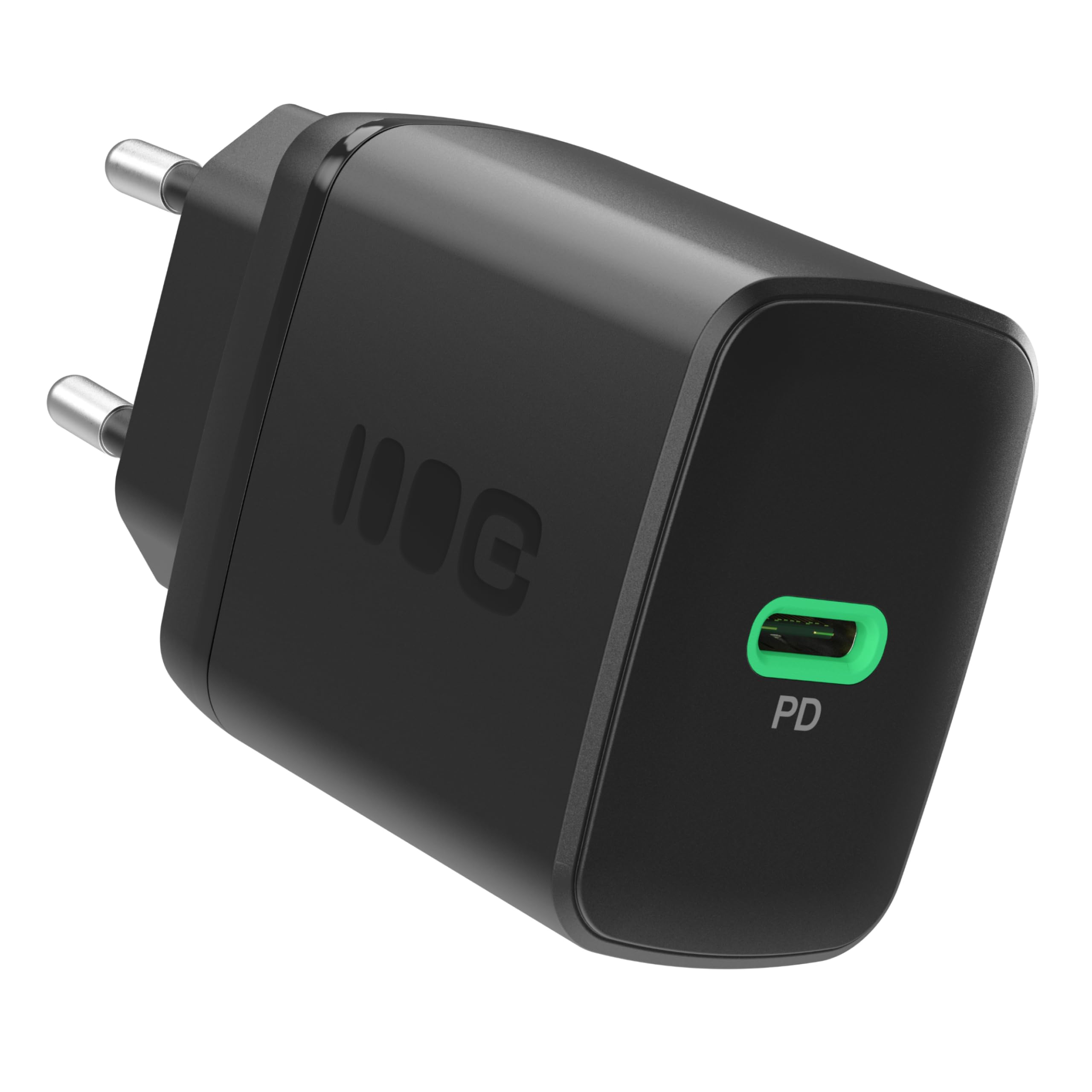 Greencell PowerSource Solo30 czarna ładowarka 30 W USB-C Power Delivery kompaktowa ładowarka z USB-C do iPhone 16, iPad Pro kompatybilna z iPhone 16/15/15 Plus/iPhone iPad