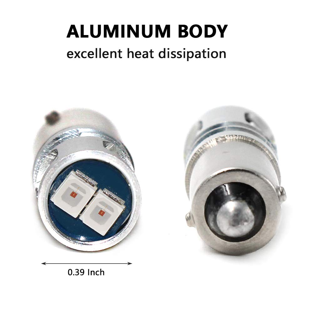 PHINLION BA9S 1889 Bombilla LED De Luz Amarilla ámbar Súper Brillante 53 57 1895 3893 12929