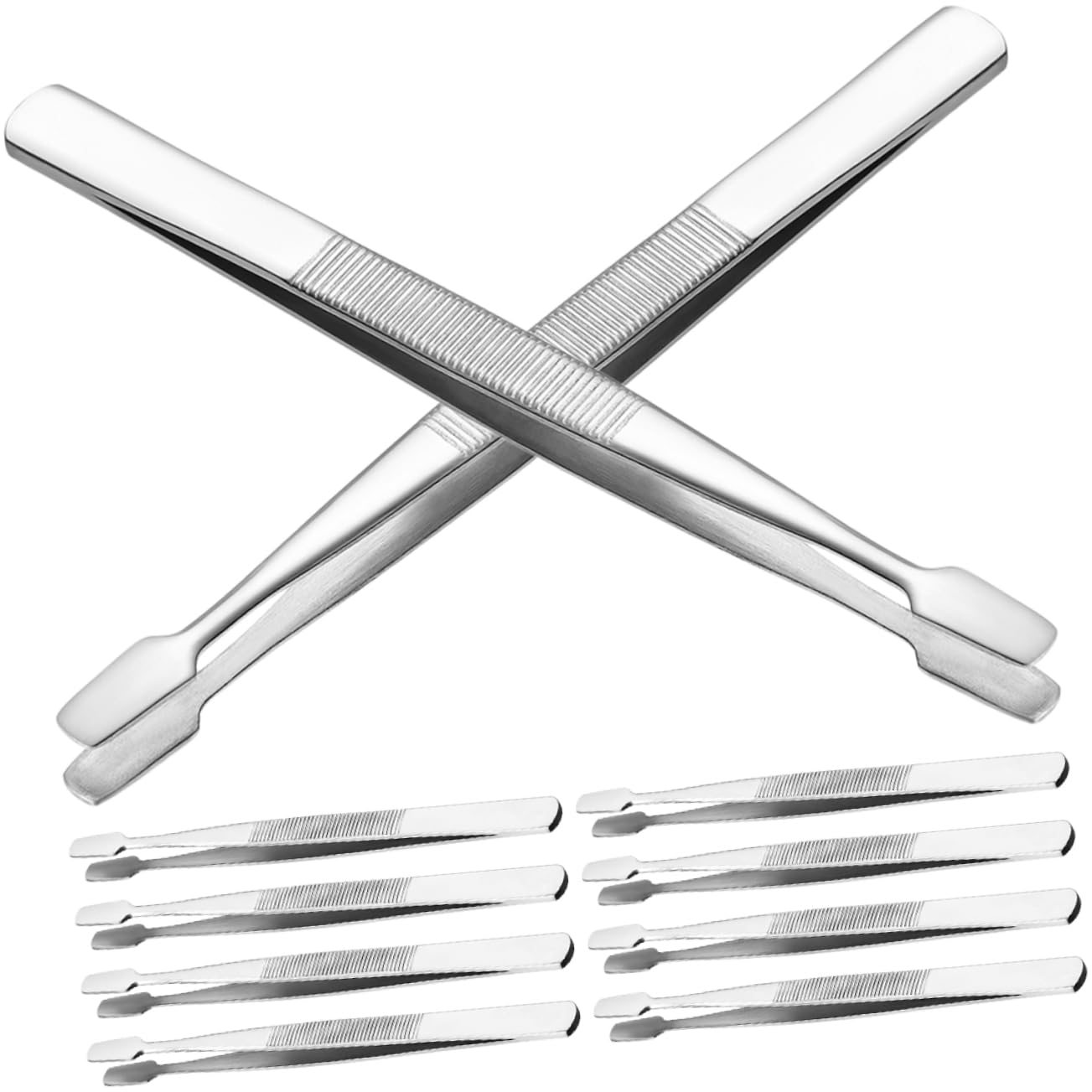 WOONEKY 3 Set Di Pinzette Per Timbri Lucidati Pinzette A Clip Per Becco Per La Creazione Di Gioielli Set Di Ciglia 10 Pezzi * 3