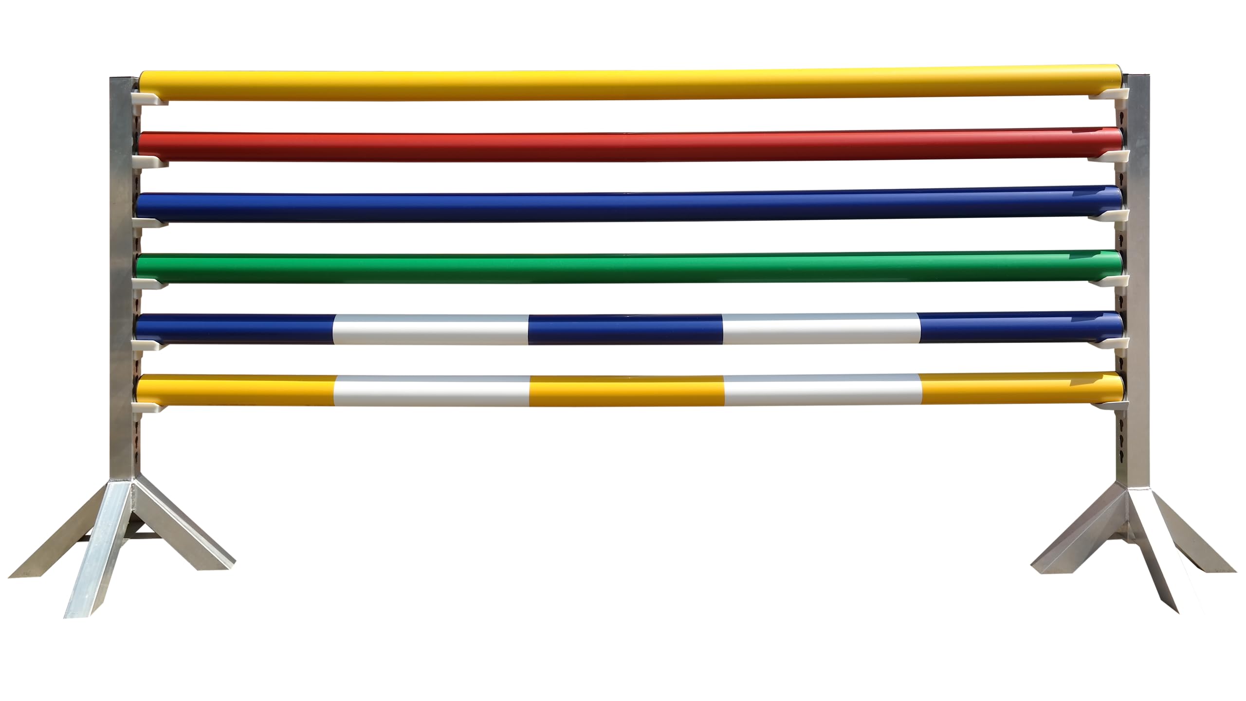 Brama-West - Barra de obstáculos para caballos, 3 m, para entrenamiento de salto, trabajo en el suelo, color blanco y amarillo