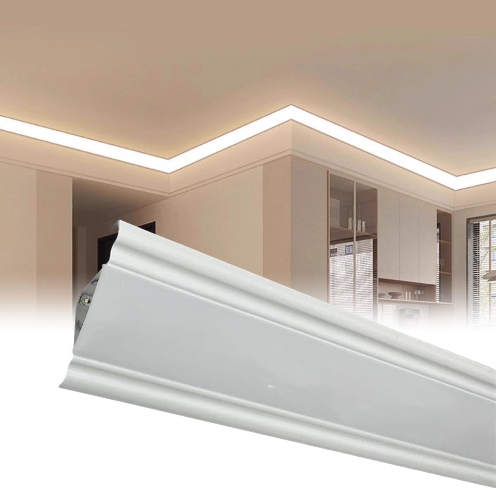 Decoración del hogar con cornisas para iluminación ambiental de terrazas 2