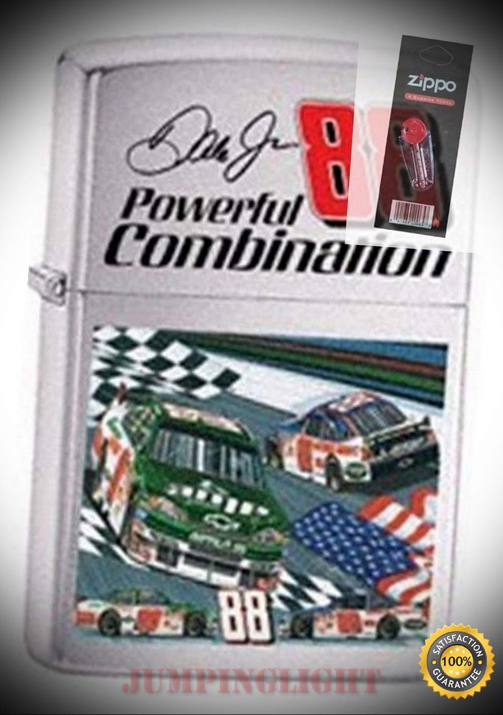 24433 Dale Earnhardt jr 88 Lighter with Flint Pack - Premium Lighter Fluid (Comes Unfilled) - Made in USA!