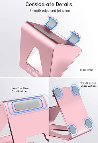 Miniatura 2 de Paquete de soporte básico de aluminio para teléfono celular, color morado y oro rosa