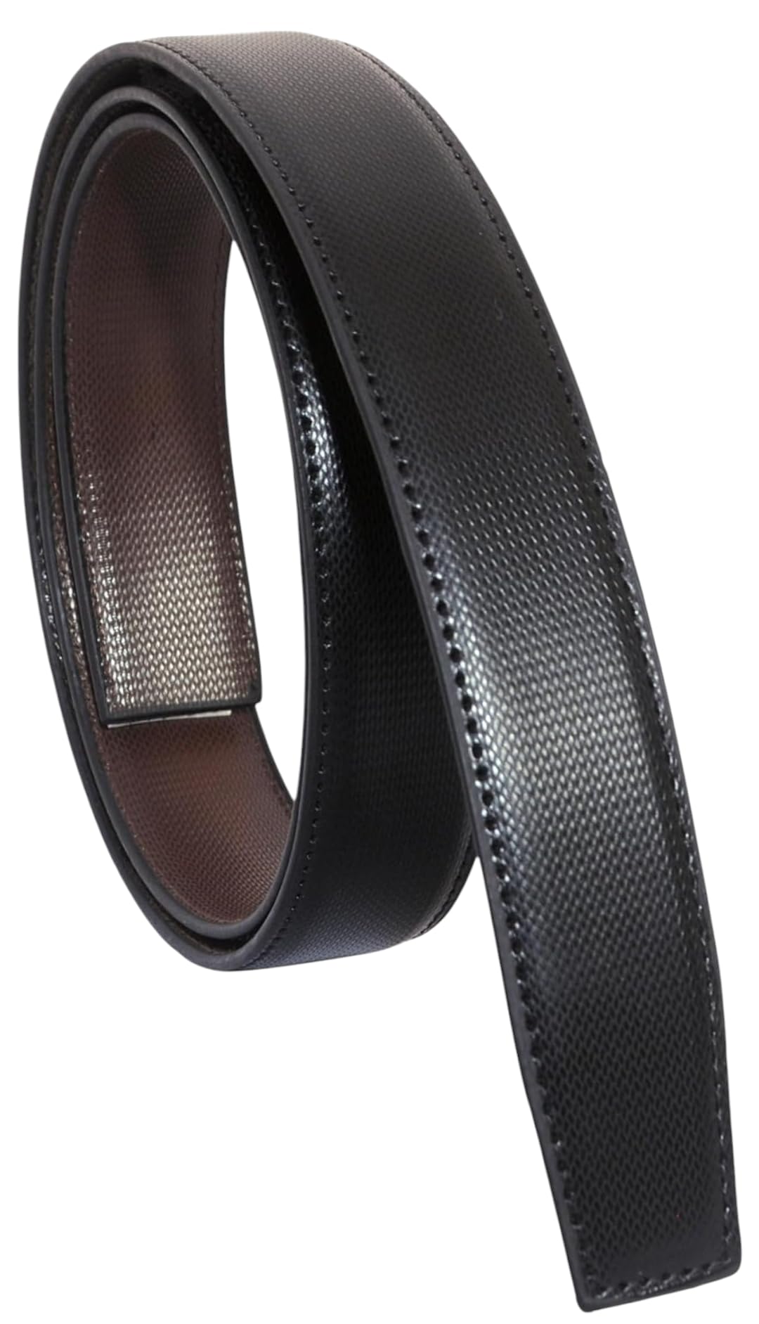 Vegan PU leather BLACK/BROWN ADJUSTABLE & REVERSIBLE formal belt strap WITHOUT HOLES & BUCKLE For all waist sizes upto 44 inches PU Leather Formal Belt Strap |Belt Strap for Men’s Stylis | Pack of 1-image-48
