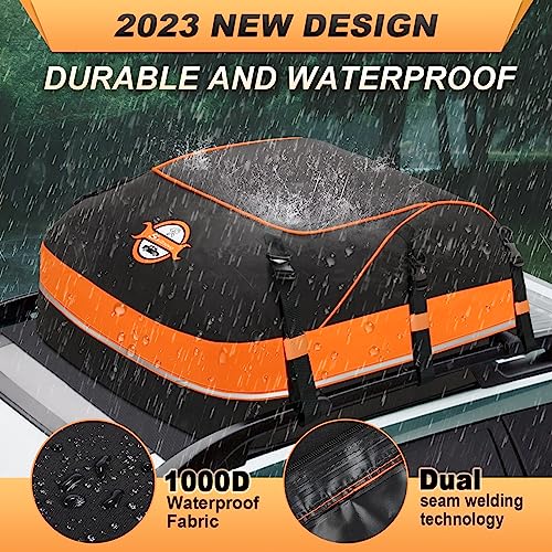 Sailnovo Roof Box Roof Bag 580L/20 Cubic Waterproof Car Roof Box for Cars without/with Roof Bars/Rack/Rails, Large Roofing Cargo Carrier Bags with Anti-slip Mat, 6 Door hooks - Image 7