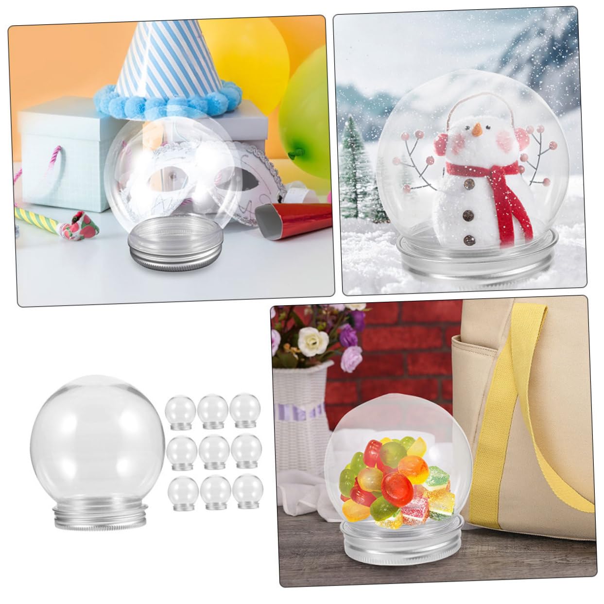 IMIKEYA 40 Pcs À Neige Vides Boule À Neige Remplissable Couverture D'Affichage De Plante Globes d' De Bricolage en Plastique Compact À Neige pour Filles Boule D'Ornement