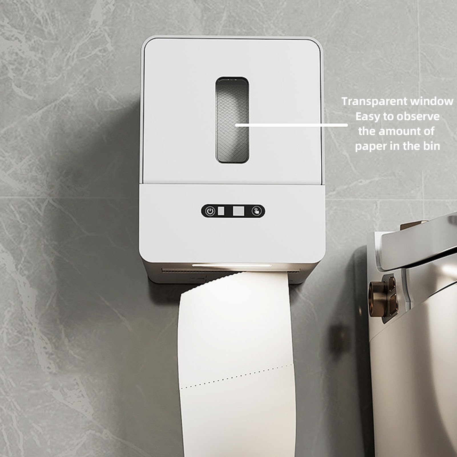 Dispensador Automático de Toallas de Papel sin, Soporte Inteligente para Rollo de Papel para Montaje en Pared, Dispensador Eléctrico de Toallas de Papel con Luz Nocturna para