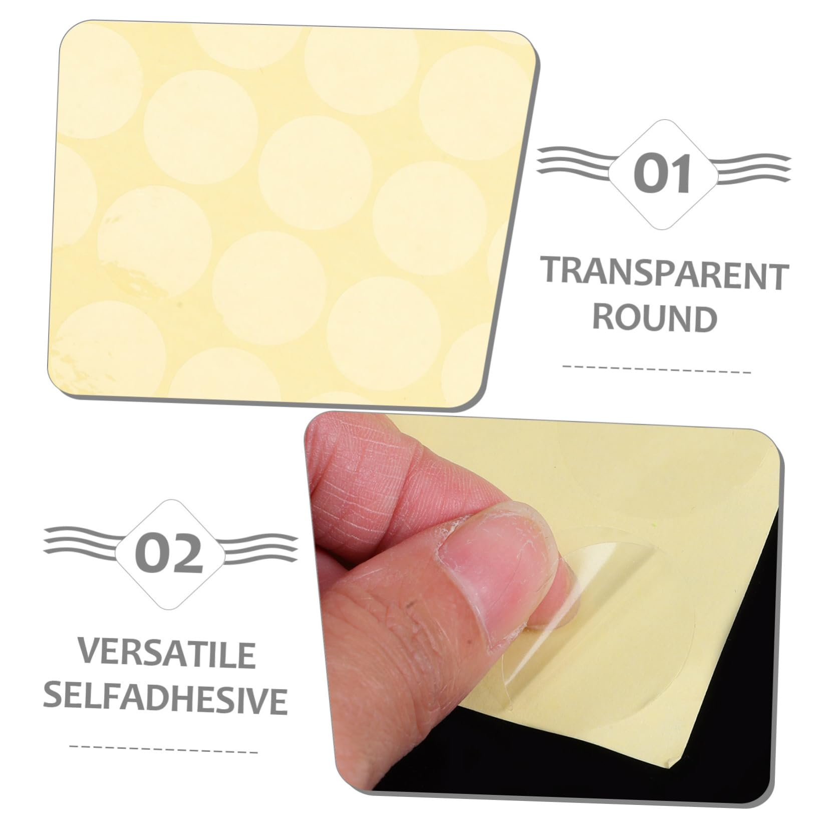 Homoyoyo 84fogli Etichette Adesive Rotonde Trasparenti di Sigilli Autoadesivi per Buste Sacchetti Alimentari e Piccoli Pacchetti Materiale Resistente in Pvc Facile Applicazione e Design Dis