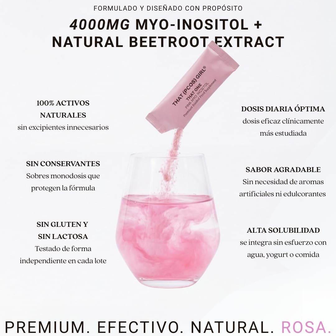 Myo-Inositol 4000 mg para Mujeres con SOP en Sobres Individuales – Dosis Diaria Eficaz 100% Natural – Apoyo al Equilibrio Hormonal – THAT (PCOS) GIRL® THAT ONE – Complemento Alimenticio Premium