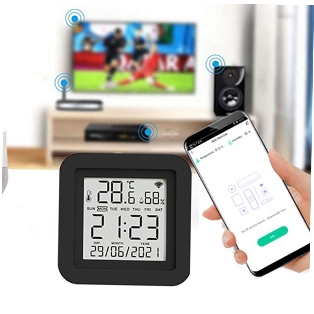 NUOBESTY Termometro Digitale Lcd Monitor di Temperatura e Umidità Interna Misuratore di Temperatura e Umidità per Uso Domestico