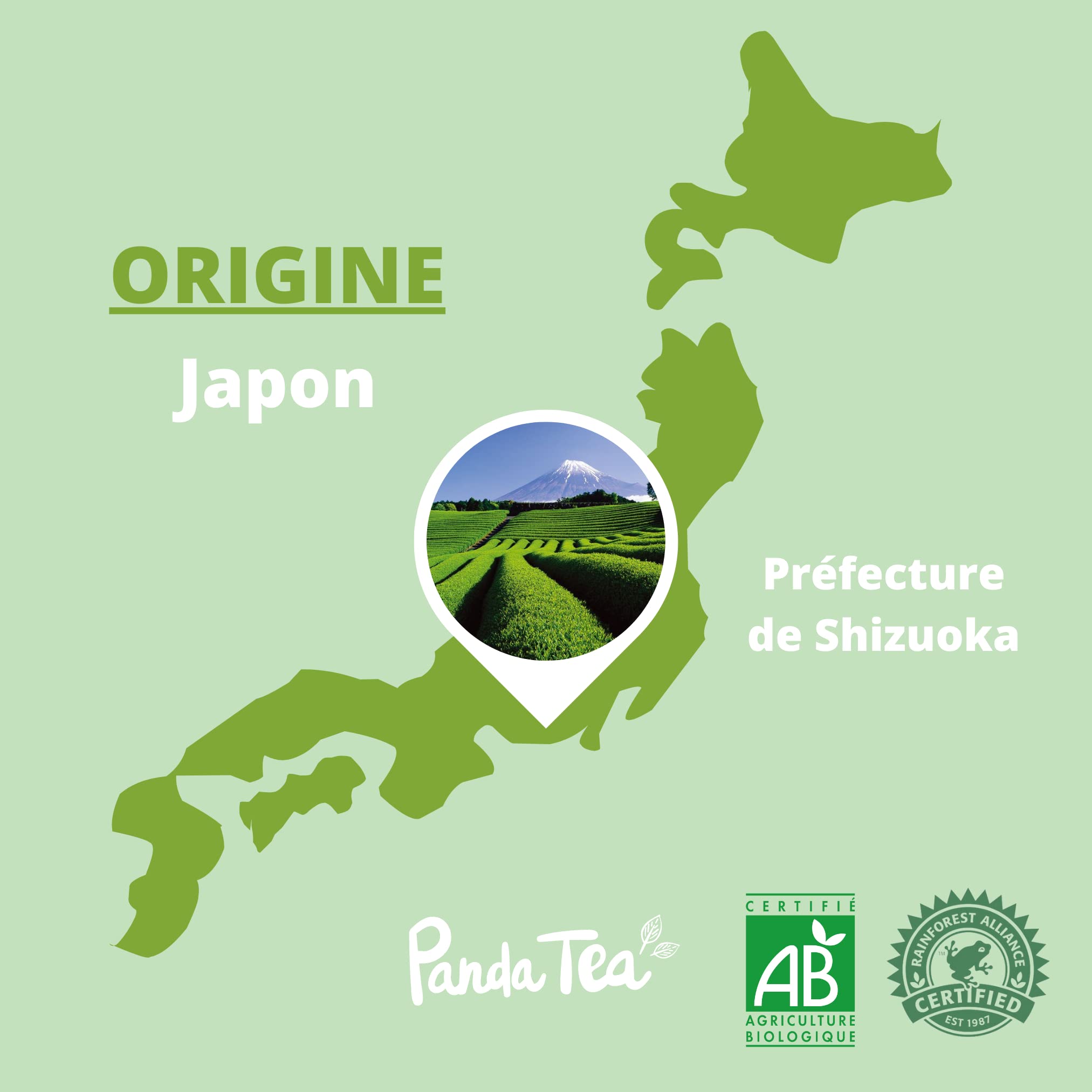 Panda Tea Thé Matcha Cérémonie Bio D'Origine Japonaise | Poudre de Thé Vert 30g | Idéale Pour La Cérémonie Du Thé