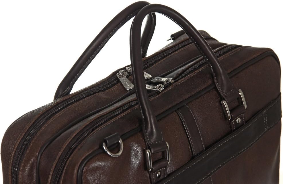 Piel Leather Laptop Brief, Vintage Brown, One Size