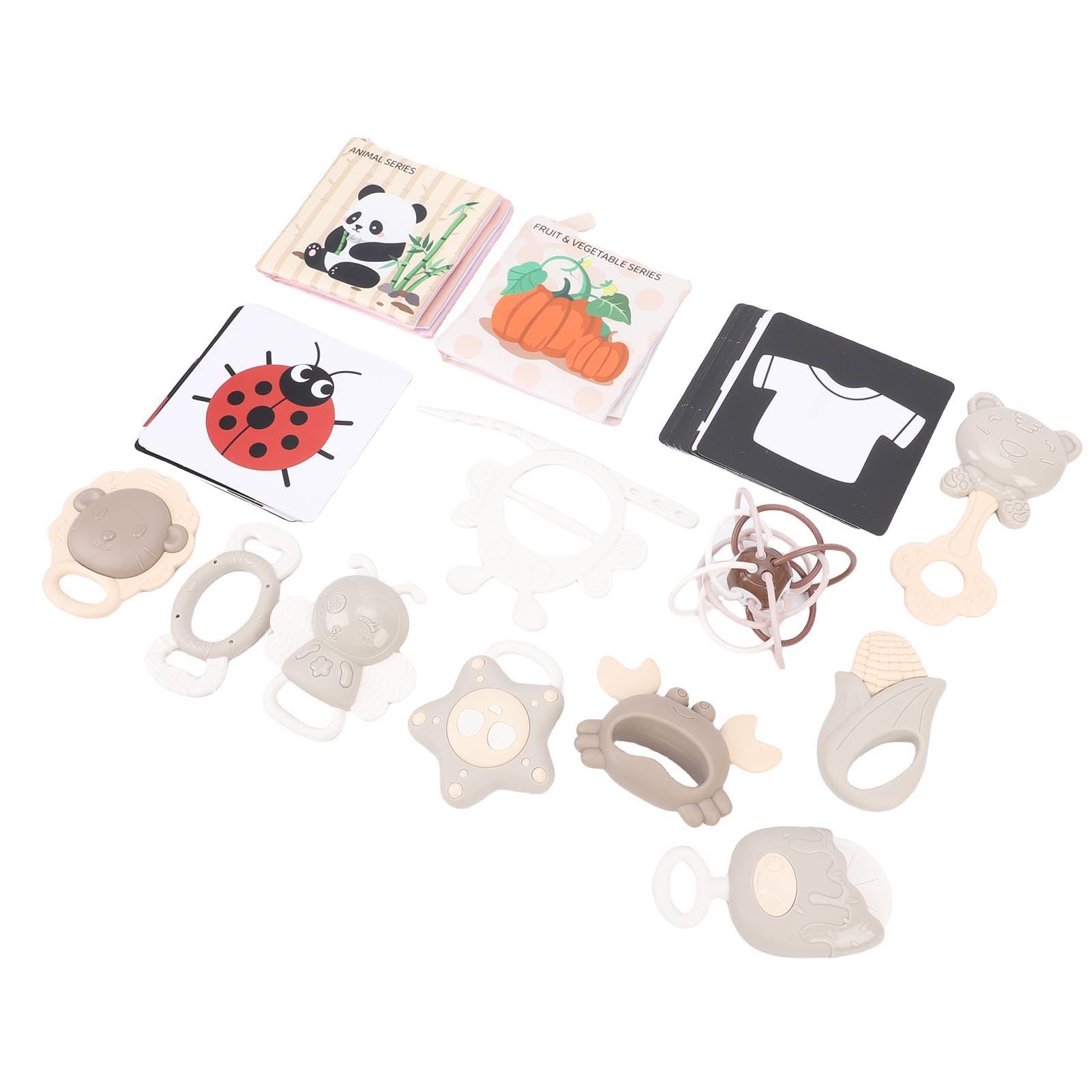Sonajero de silicona para regalo de nacimiento con libros interactivos para bebé 7