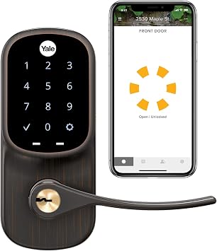 Yale Assure Lever, Wi-Fi Smart Door Lever for Doors with no deadbolt - Works with Yale Access App, Amazon Alexa, Google Assistant, HomeKit, Phillips Hue and Samsung SmartThings, Bronze