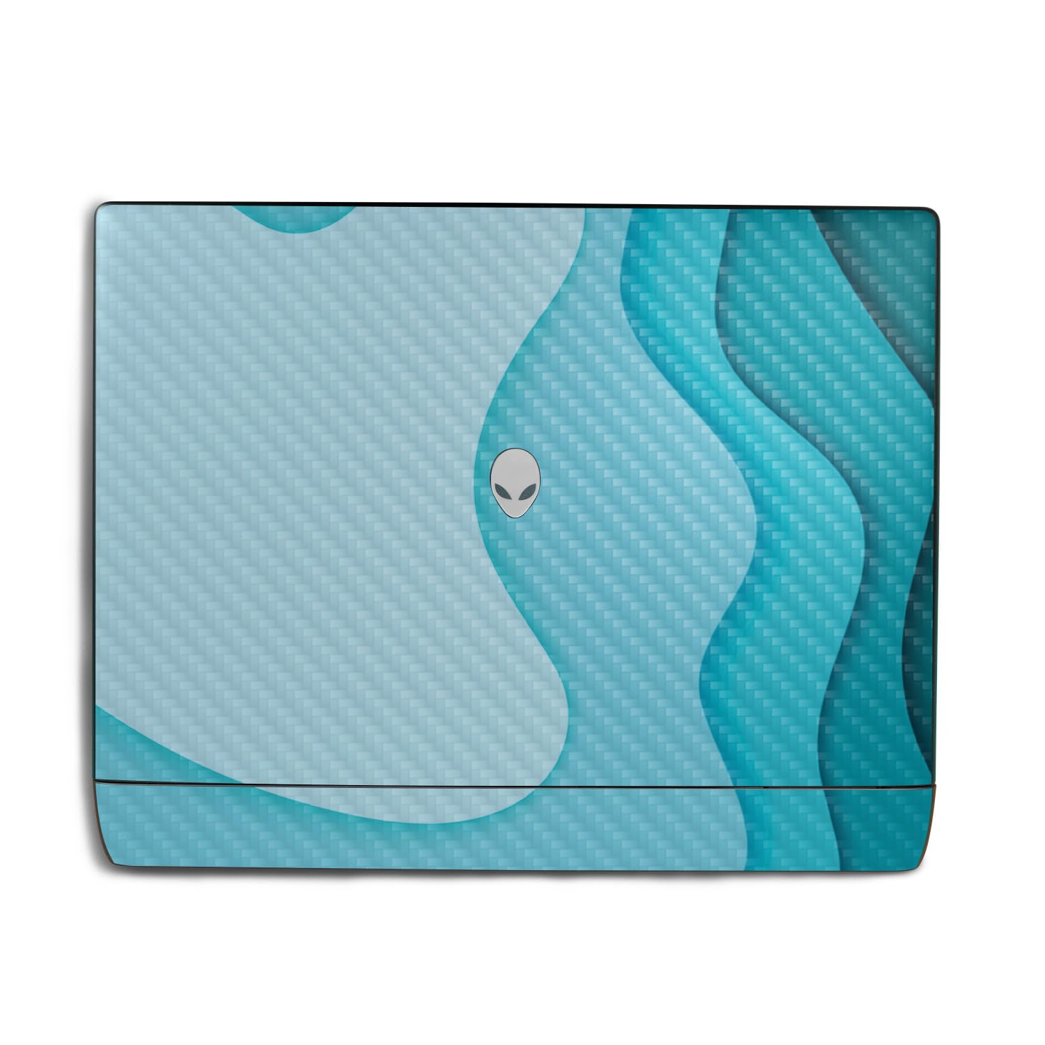 Carbon Fiber Laptop Skin Compatible with Alienware 18 Area-51 (2025) - Papercraft Cyan - Premium 3M Vinyl Protective Wrap Decal Cover - Easy to Apply | Crafted in The USA by MightySkins