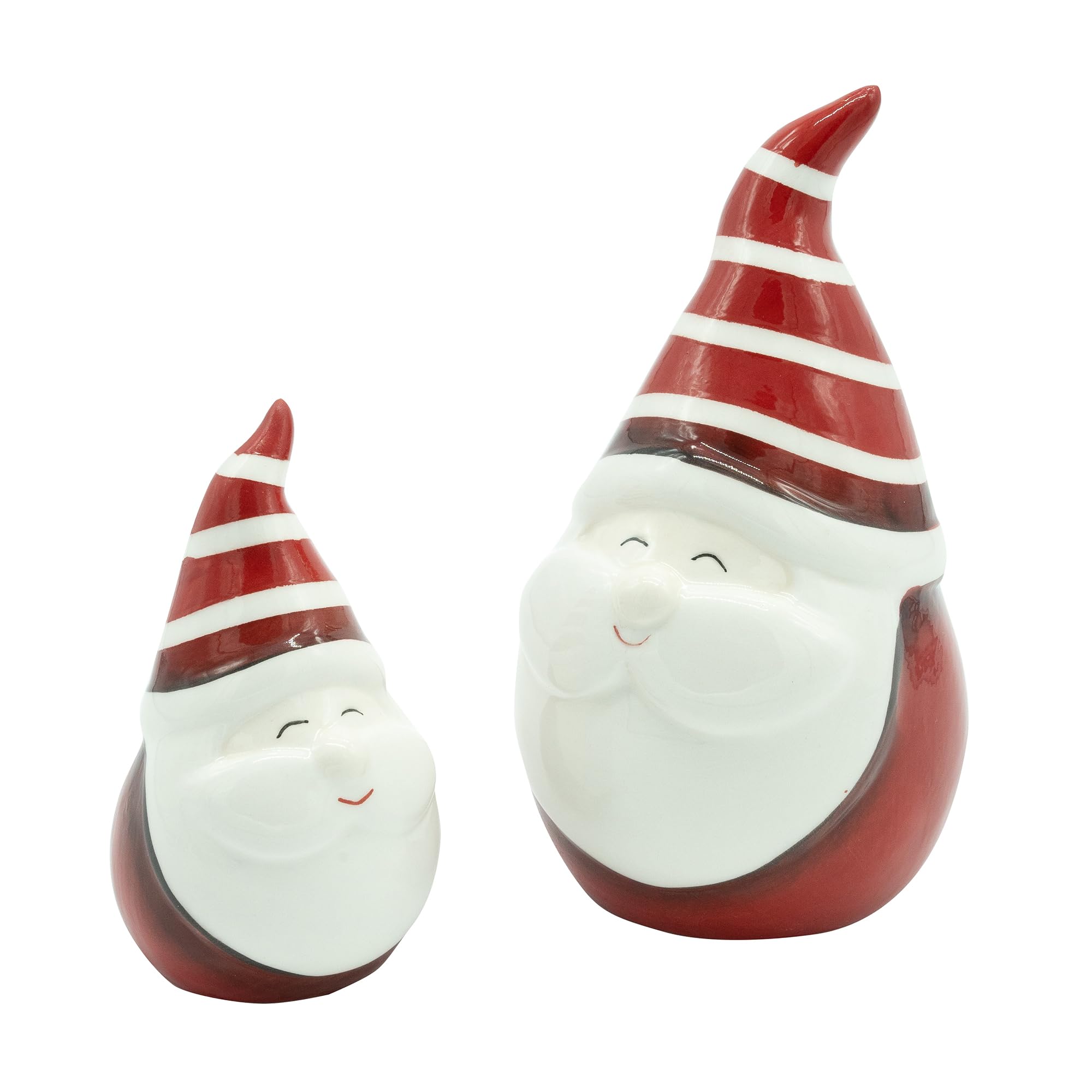 HEITMANN DECO Ceramic Baubles Santa Claus Set of 2 Approx. 16 x 11 cm Red/White