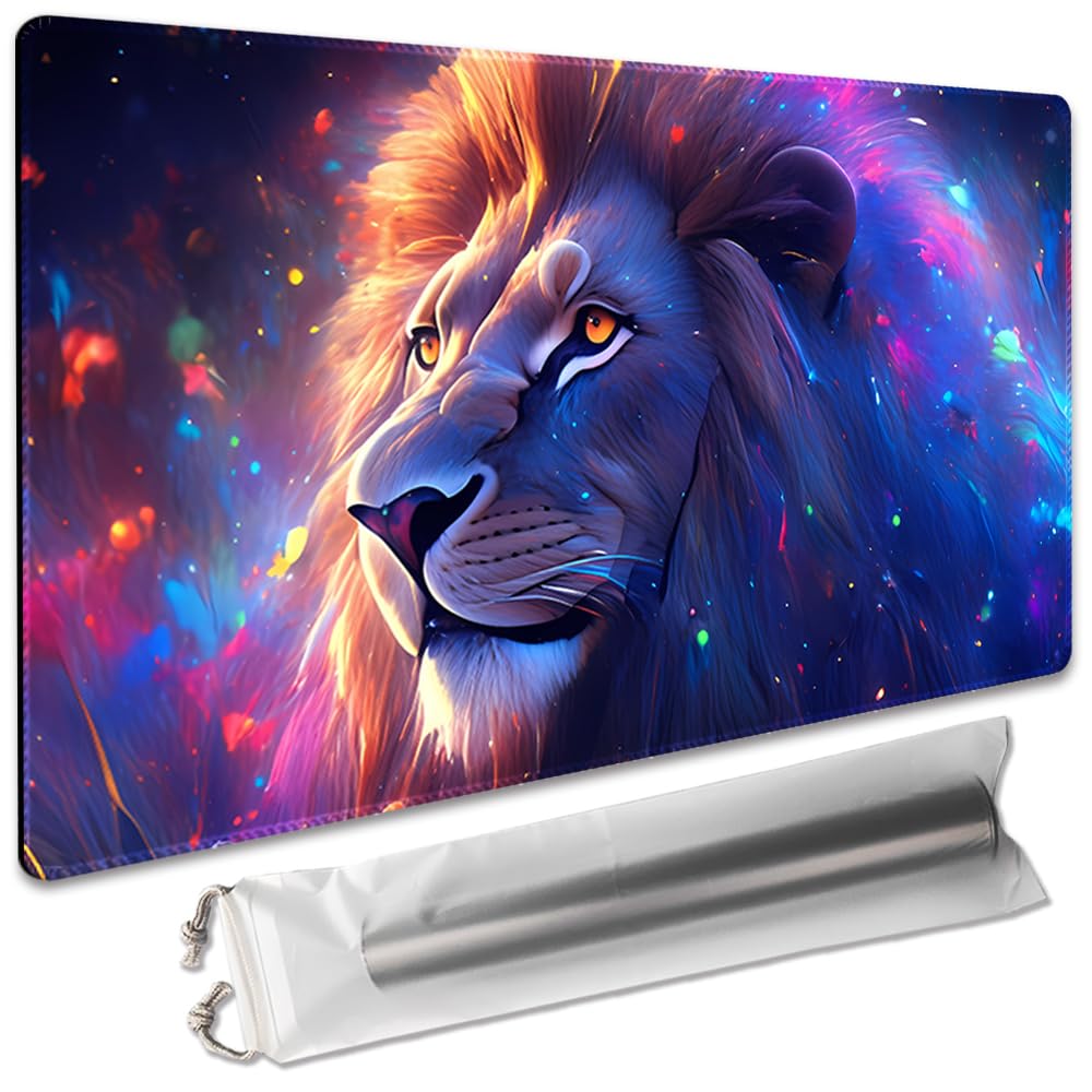Board Game 14x24in MTG Playmat Compatible for OCG CCG RPG TCG Playmats (Lion 4)
