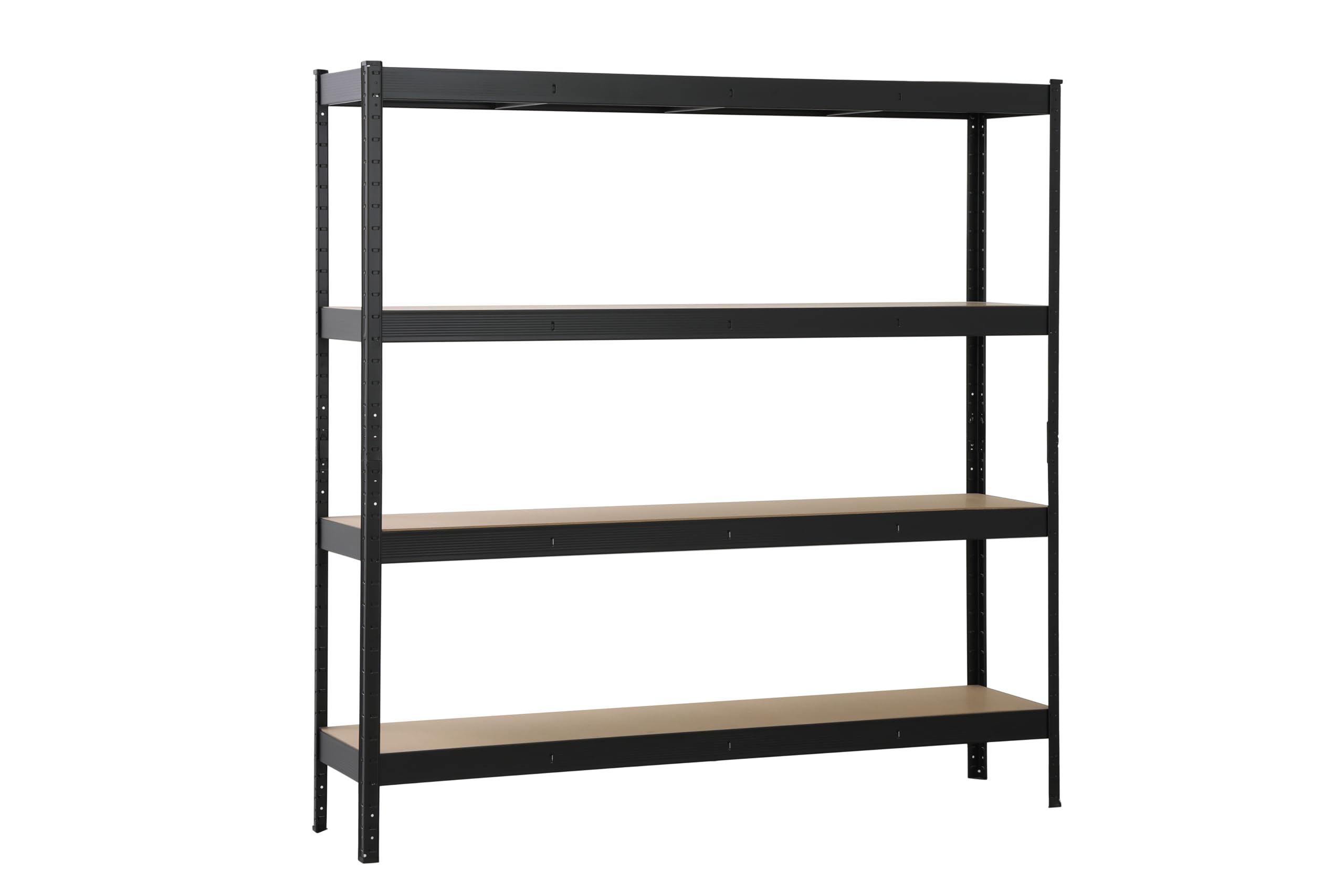 SCHULTE Regalwelt Schwerlastregal mit 4 MDF-Böden, 200x200x60 cm (HxBxT), 200 Kg Traglast pro Boden, schwarz