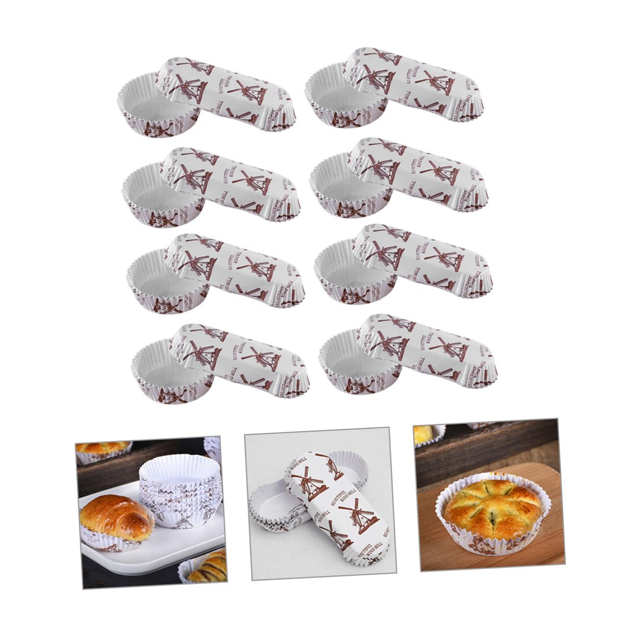 Papier Cupcake Förmchen 200 Stück, Weiß, Hitzebeständig und Formstabil