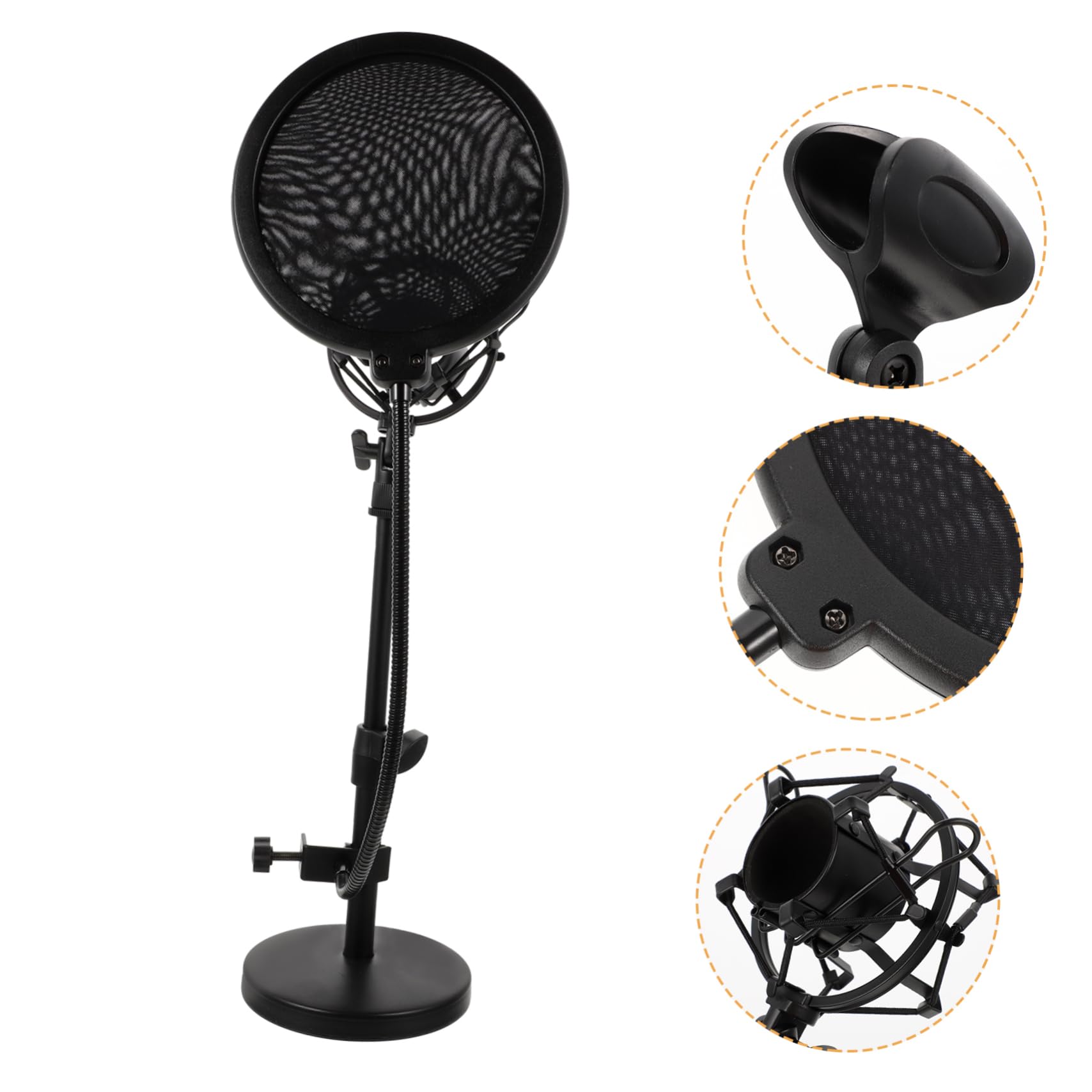 Verstellbarer Tischmikrofonständer aus Metall mit Popfilter für Mikrofon