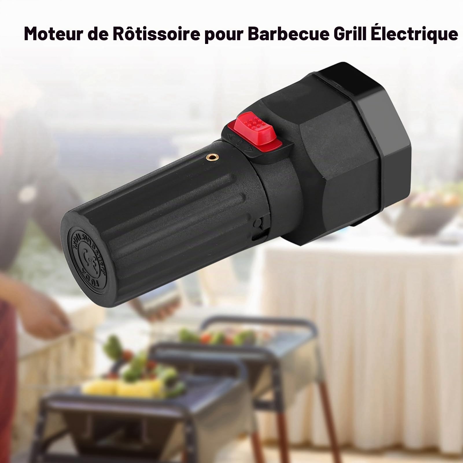 Estink Moteur de Rôtissoire, Moteur de Tourne-Broche Électrique 1,5V - Vitesse Sortie 3~3,5 tr/min - Compact et Résistant à la Chaleur pour Barbecue - FD601A‑1