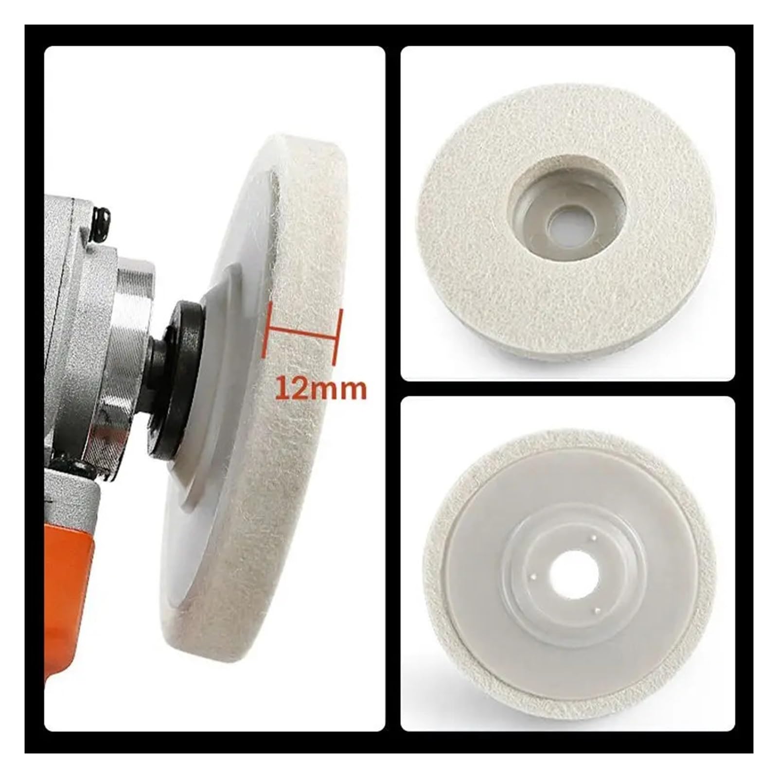 Polierscheibe für Tischschleifmaschine Wollpolierscheibe, Polierscheibe 100, Winkelschleifer, Filzpolierpad for Möbel, Metall, Aluminium(1pcs)
